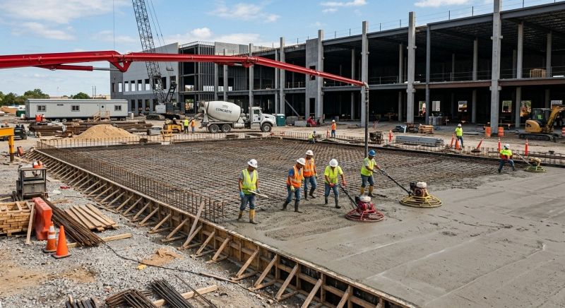 Commercial Slab Construction in Lebanon, IL
